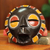 African mask, 'Akan Queen Mother' - Multi Color Handmade African Mask (image 2) thumbail