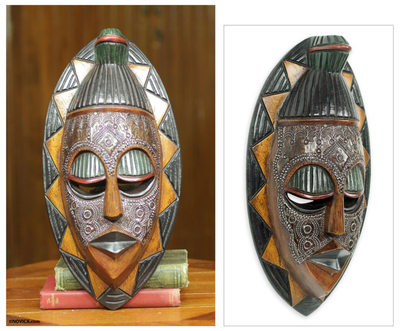 Ghanaian Ewe Tribe Authentic African Mask - Good Will Gesture | NOVICA