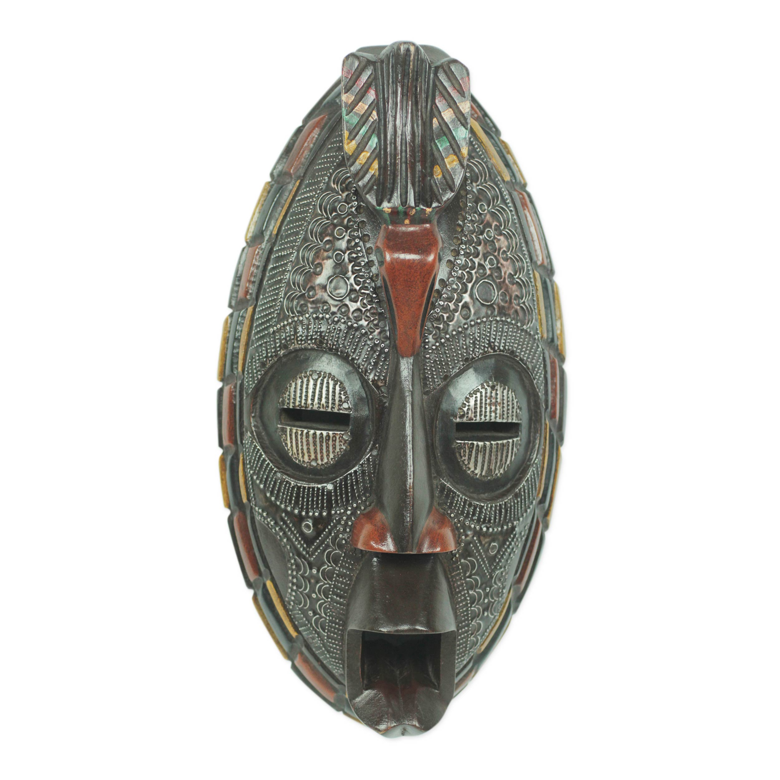 Colorful Ashanti African Mask - Ashanti Linking Bird | NOVICA