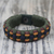 Men's wristband bracelet, 'Green Ananse Web' - Fair Trade Men's Bracelet Hand-crafted Jewelry (image 2) thumbail