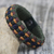 Men's wristband bracelet, 'Green Ananse Web' - Fair Trade Men's Bracelet Hand-crafted Jewelry (image 2b) thumbail
