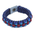 Men's wristband bracelet, 'Azure Ananse Web' - Men's Handmade Recycled Bracelet