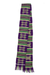 Cotton blend kente cloth scarf, 'Purple Makomaso Adeae' (5 inch width) - Handwoven Traditional Kente Cloth Scarf 5 Inch Width