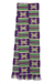 Cotton blend kente cloth scarf, 'Purple Makomaso Adeae'  (10 inch width) - Handwoven Traditional Kente Cloth Ccarf 10 Inch Width