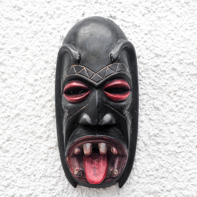 African wood mask, 'Danyi' - Handcrafted African Festival Wood Mask
