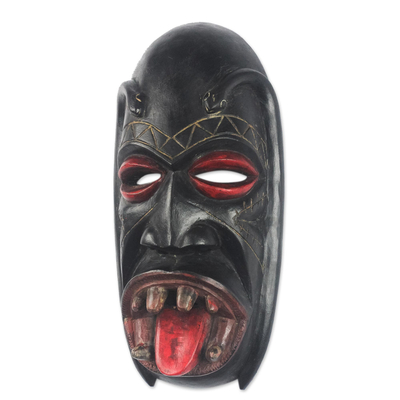 Afrikanische Holzmaske, 'Danyi' - Handgefertigte afrikanische Festival-Holzmaske