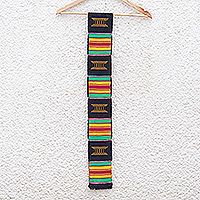 Featured review for Cotton blend kente cloth scarf, Makomaso Adeae (5 inch width)