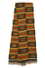 Cotton blend kente cloth scarf, 'Makomaso Adeae'  (10 inch width) - Multicolored Kente Handcrafted Cloth 10 Inch Width