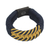 Men's wristband bracelet, 'Colors of Distinction' - Men's Bracelet Macrame on Leather thumbail