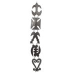Wood wall ornament, 'Ashanti Wisdom' - Hand Carved Wood Wall Panel with Ashanti Adinkra Symbols