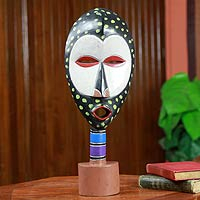African mask, 'Progress' - Original African Mask and Stand