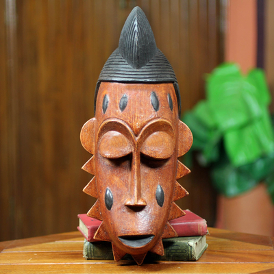 Máscara africana - Máscara africana tallada a mano de Ghana