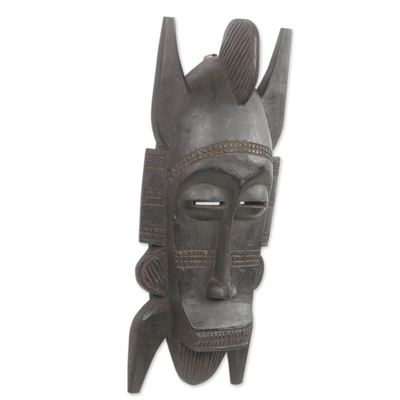 African mask, 'Senufo Men's Society' - Ivory Coast Hand Carved Senufo African Mask