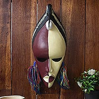 Máscara africana, 'Pájaro Sankofa' - Auténtica máscara africana de madera de Sese