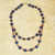 Recycled glass beaded necklace, 'Royalty' - Recycled Glass Eco Friendly African Necklace thumbail