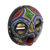 Máscara africana de madera con cuentas, 'Okyeame' - Colorida máscara lingüista tribal africana hecha a mano