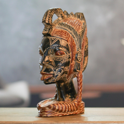 Holzskulptur - Einzigartige handgeschnitzte ghanaische Kulturholzskulptur