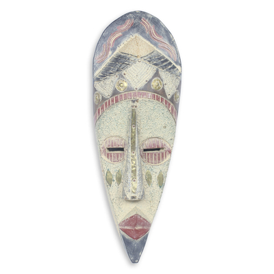 Máscara de madera africana, 'Oheneba Baa' - Máscara de princesa africana original