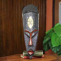 African wood mask, 'Ohemaa' - African Queen Mother Wood Mask