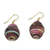 Recycled paper dangle earrings, 'Modern Raspberry' - Recycled Paper Bead Handmade Earrings