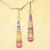 Recycled paper dangle earrings, 'A Story of Flowers' - Colorful Paper Recycled Earrings (image 2) thumbail