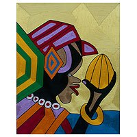 Arte de hilo, 'Somuyie II' - Arte de pared de hilo africano