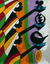 Threadwork-Kunst, 'adinkra-symbole i'. - ghanaische fadenwerk-wandkunst