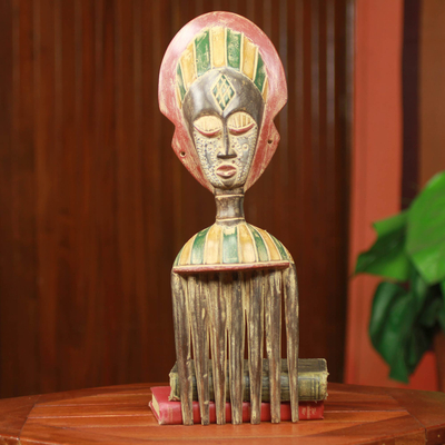 African mask, Akan Comb