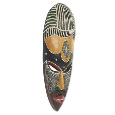 Afrikanische Holzmaske, 'Obla Nuu' - Handgefertigte afrikanische Maske Original Artisan Design