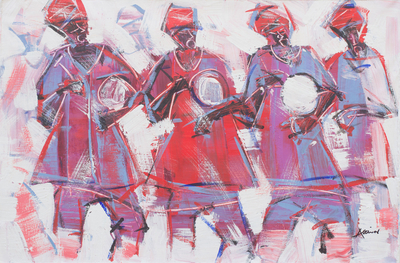 'Northern Dance' - Damba Festival Painting from Africa