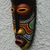 Akan wood mask, 'Star Guide' - Red and Black Beaded African Mask (image 2c) thumbail
