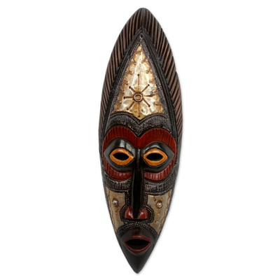 Authentic Hand Carved Akan Tribe African Mask