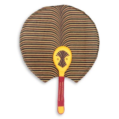 Cotton fan, 'Obaahemaa II' - Hand Crafted African Ashanti Fan with Cotton and Wood