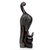 Perlenbesetzte Holzskulptur - Afrikanische Katzenskulptur aus Perlen