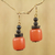 Coconut shell dangle earrings, 'God's Gift' - Coconut Shell and Recycled Plastic Eco Earrings from Africa