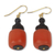 Coconut shell dangle earrings, 'God's Gift' - Coconut Shell and Recycled Plastic Eco Earrings from Africa