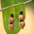 Wood dangle earrings, 'Peace' - African Handmade Eco Friendly Wood Bead Earrings