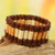 Wood stretch bracelet, 'Adinpa' - Artisan Crafted Eco Friendly Wood Beaded Stretch Bracelet thumbail