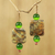 Soapstone beaded earrings, 'Ayeyi Nka Boafo' - Artisan Crafted Soapstone and Cat's Eye Beaded Earrings thumbail