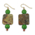 Soapstone beaded earrings, 'Ayeyi Nka Boafo' - Artisan Crafted Soapstone and Cat's Eye Beaded Earrings (image 2a) thumbail