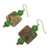Soapstone beaded earrings, 'Ayeyi Nka Boafo' - Artisan Crafted Soapstone and Cat's Eye Beaded Earrings (image 2c) thumbail