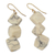 Agate dangle earrings, 'Aseda' - Artisan Crafted Earrings with White Agate Cubes (image 2a) thumbail