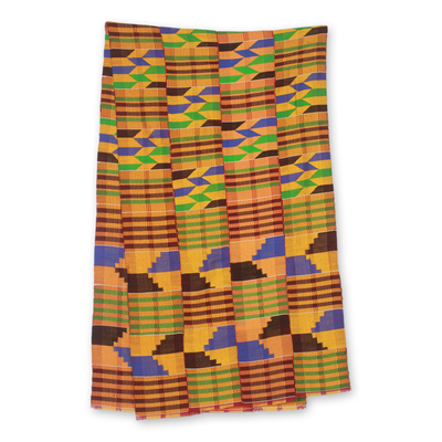 Cotton blend kente scarf, Eclectic (4 strips)