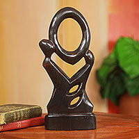 Wood sculpture, 'Ashanti Power' - Modern Hand Carved Ashanti Wood Sculpture from Ghana