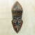 African wood mask, 'Oboafo Helper' - African Sese Wood Aluminum and Brass Mask from Ghana (image 2) thumbail