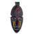 Máscara africana de madera con cuentas - Máscara de loro de madera africana con cuentas de vidrio reciclado de Ghana