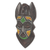 Máscara de madera con cuentas africanas - Máscara de paloma de madera africana con cuentas de vidrio reciclado de Ghana