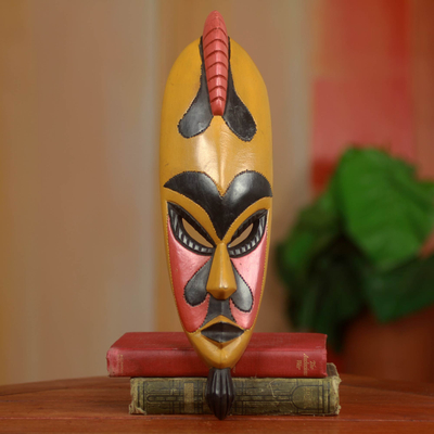 Máscara africana - Máscara de madera africana tallada a mano de Ghana