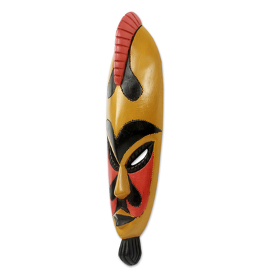 Máscara africana - Máscara de madera africana tallada a mano de Ghana