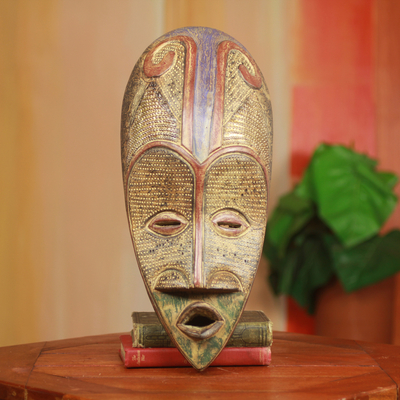Afrikanische Holzmaske – Afrikanische Schönheitsmaske, handgeschnitzt aus heimischem Holz